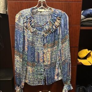 Ramy Brooke Floral Blue Blouse
